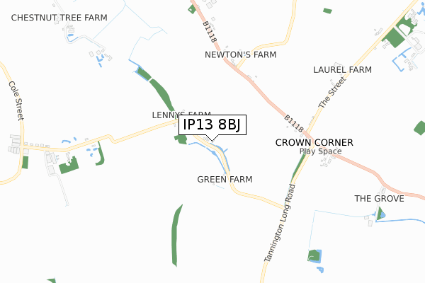 IP13 8BJ map - small scale - OS Open Zoomstack (Ordnance Survey)