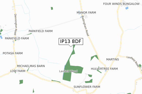 IP13 8DF map - small scale - OS Open Zoomstack (Ordnance Survey)