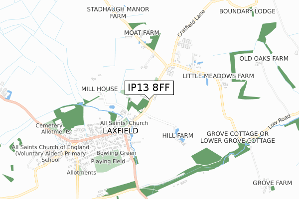 IP13 8FF map - small scale - OS Open Zoomstack (Ordnance Survey)