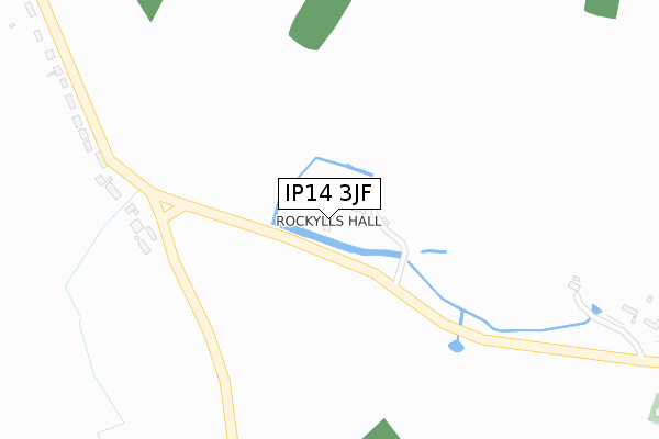 IP14 3JF map - large scale - OS Open Zoomstack (Ordnance Survey)