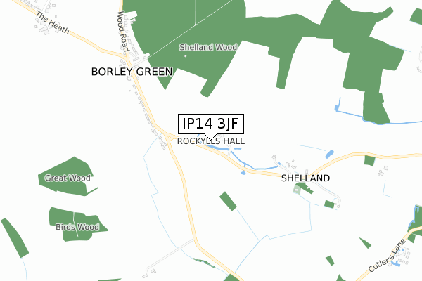 IP14 3JF map - small scale - OS Open Zoomstack (Ordnance Survey)