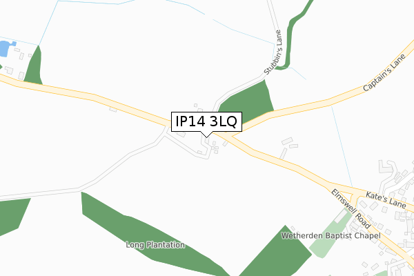 IP14 3LQ map - large scale - OS Open Zoomstack (Ordnance Survey)