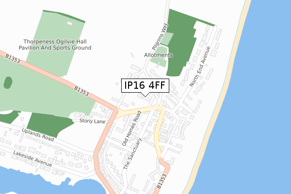 IP16 4FF map - large scale - OS Open Zoomstack (Ordnance Survey)