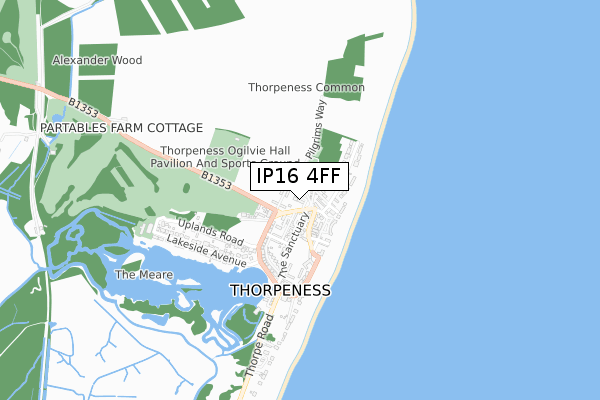 IP16 4FF map - small scale - OS Open Zoomstack (Ordnance Survey)