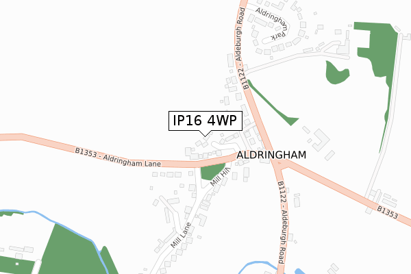 IP16 4WP map - large scale - OS Open Zoomstack (Ordnance Survey)