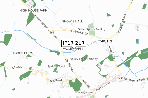 IP17 2LR map - small scale - OS Open Zoomstack (Ordnance Survey)