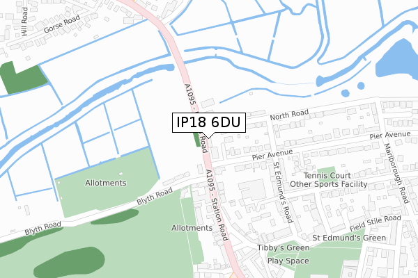 IP18 6DU map - large scale - OS Open Zoomstack (Ordnance Survey)