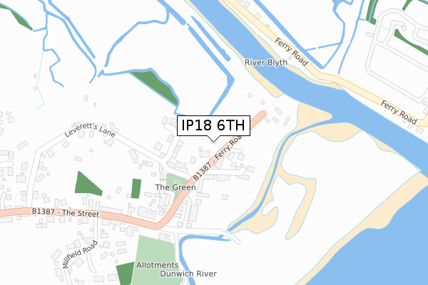 IP18 6TH map - large scale - OS Open Zoomstack (Ordnance Survey)