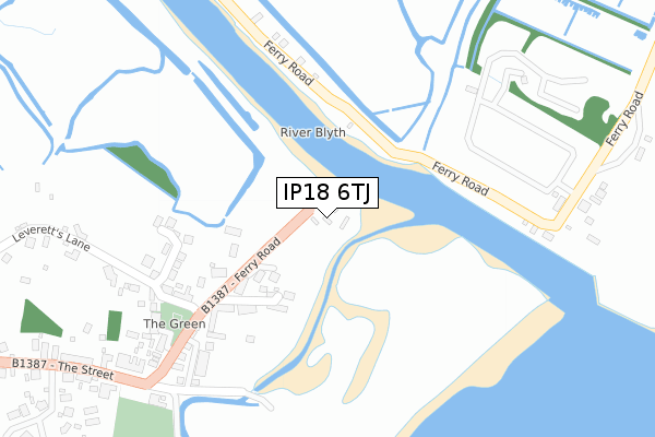 IP18 6TJ map - large scale - OS Open Zoomstack (Ordnance Survey)