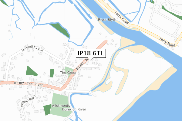 IP18 6TL map - large scale - OS Open Zoomstack (Ordnance Survey)