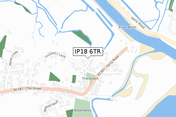 IP18 6TR map - large scale - OS Open Zoomstack (Ordnance Survey)