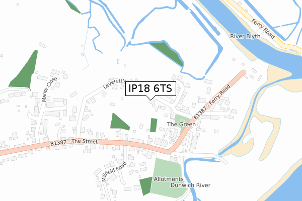 IP18 6TS map - large scale - OS Open Zoomstack (Ordnance Survey)