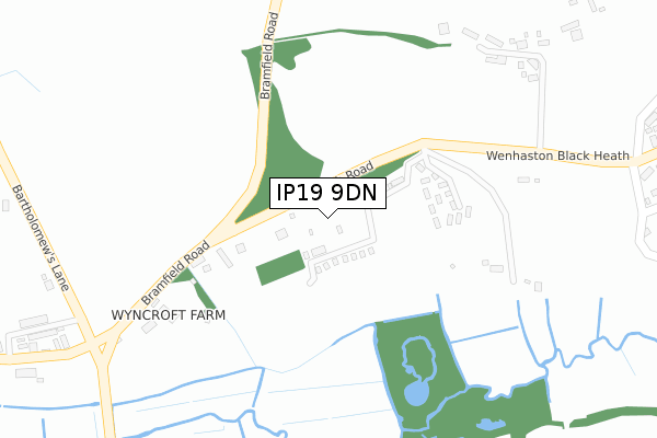 IP19 9DN map - large scale - OS Open Zoomstack (Ordnance Survey)