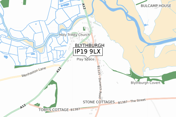 IP19 9LX map - small scale - OS Open Zoomstack (Ordnance Survey)