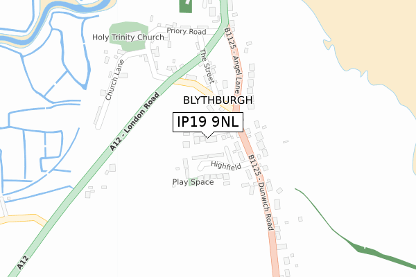 IP19 9NL map - large scale - OS Open Zoomstack (Ordnance Survey)