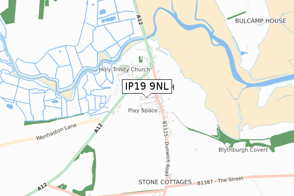 IP19 9NL map - small scale - OS Open Zoomstack (Ordnance Survey)