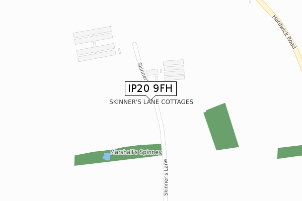 IP20 9FH map - large scale - OS Open Zoomstack (Ordnance Survey)