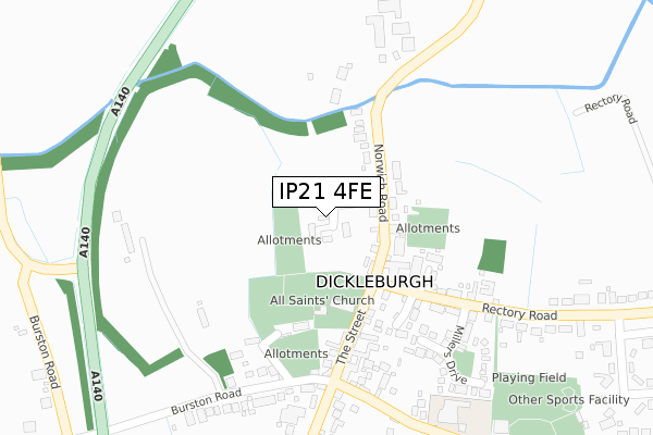 IP21 4FE map - large scale - OS Open Zoomstack (Ordnance Survey)