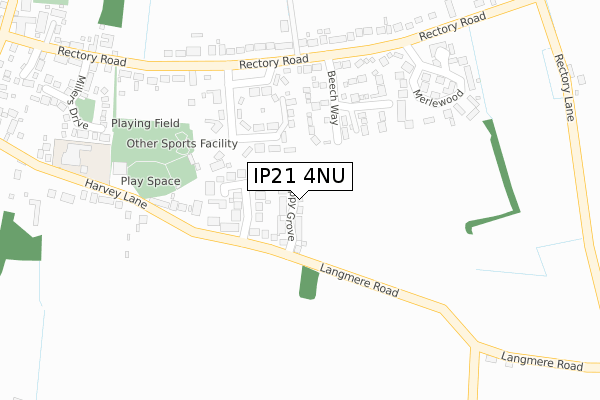 IP21 4NU map - large scale - OS Open Zoomstack (Ordnance Survey)