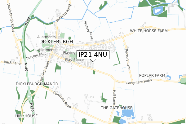 IP21 4NU map - small scale - OS Open Zoomstack (Ordnance Survey)