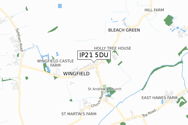 IP21 5DU map - small scale - OS Open Zoomstack (Ordnance Survey)