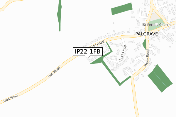 IP22 1FB map - large scale - OS Open Zoomstack (Ordnance Survey)