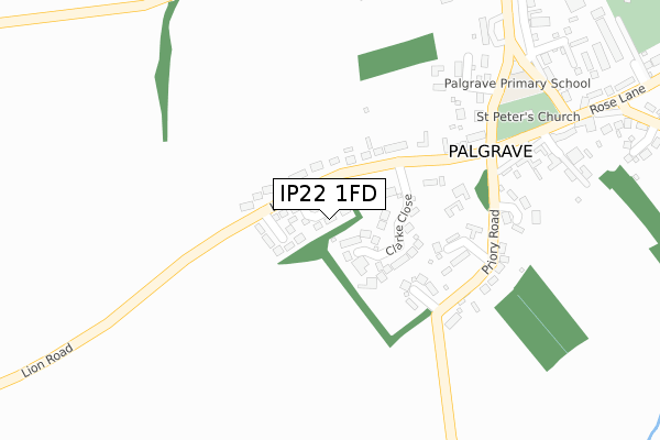 IP22 1FD map - large scale - OS Open Zoomstack (Ordnance Survey)