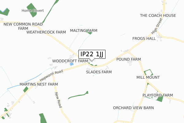 IP22 1JJ map - small scale - OS Open Zoomstack (Ordnance Survey)