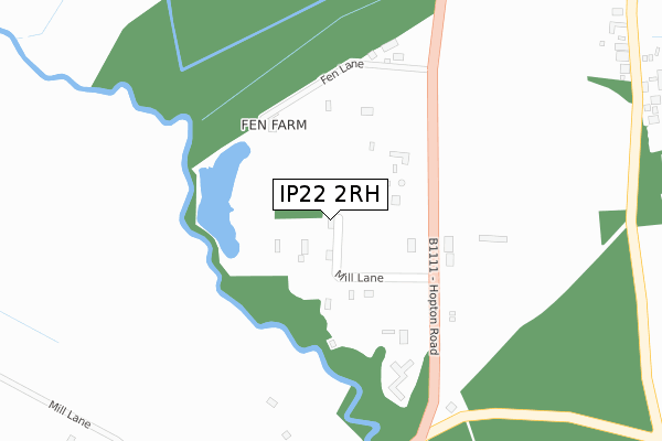 IP22 2RH map - large scale - OS Open Zoomstack (Ordnance Survey)