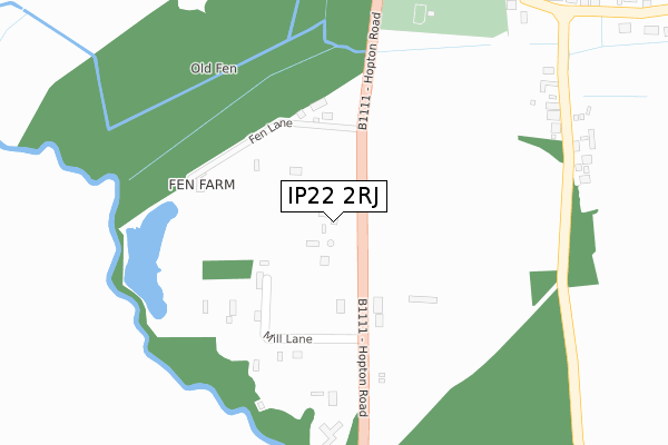 IP22 2RJ map - large scale - OS Open Zoomstack (Ordnance Survey)