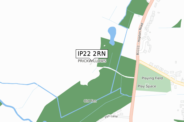 IP22 2RN map - large scale - OS Open Zoomstack (Ordnance Survey)