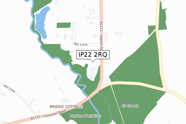 IP22 2RQ map - large scale - OS Open Zoomstack (Ordnance Survey)