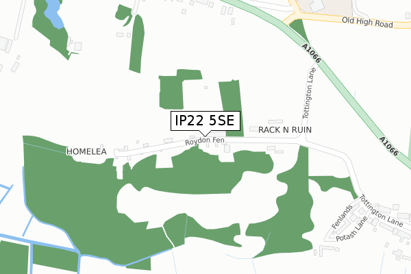 IP22 5SE map - large scale - OS Open Zoomstack (Ordnance Survey)