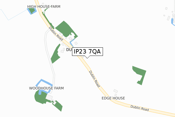 IP23 7QA map - large scale - OS Open Zoomstack (Ordnance Survey)