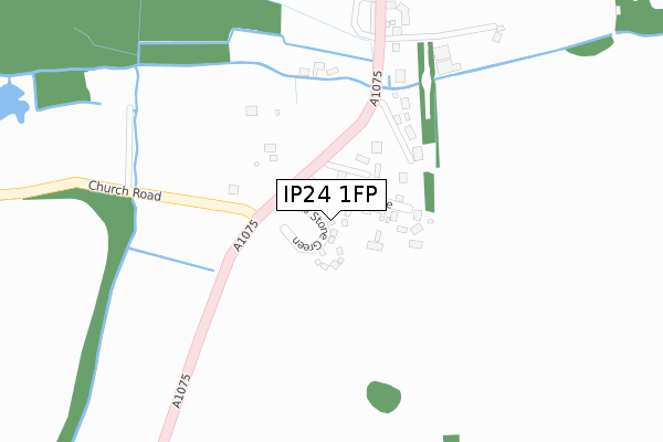 IP24 1FP map - large scale - OS Open Zoomstack (Ordnance Survey)