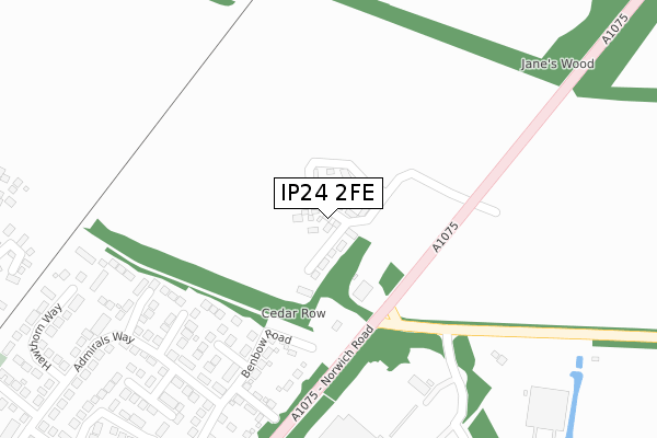 IP24 2FE map - large scale - OS Open Zoomstack (Ordnance Survey)