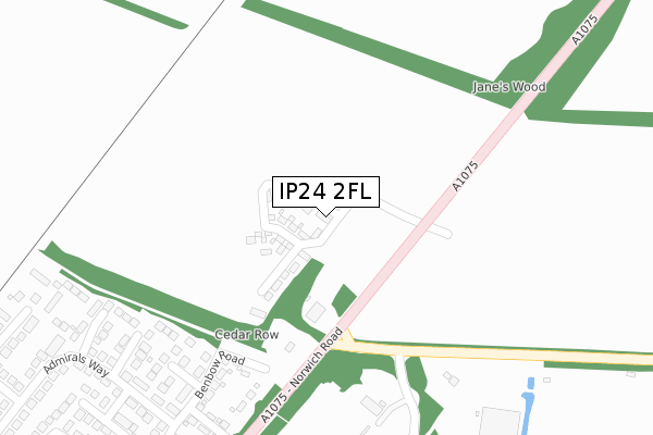 IP24 2FL map - large scale - OS Open Zoomstack (Ordnance Survey)