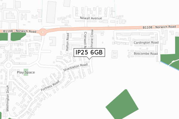 IP25 6GB map - large scale - OS Open Zoomstack (Ordnance Survey)