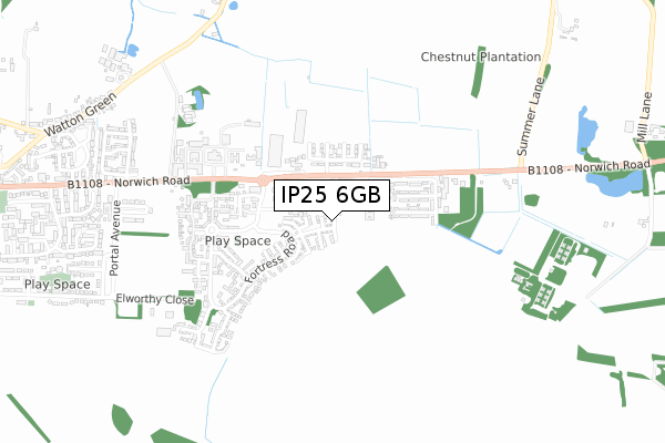 IP25 6GB map - small scale - OS Open Zoomstack (Ordnance Survey)