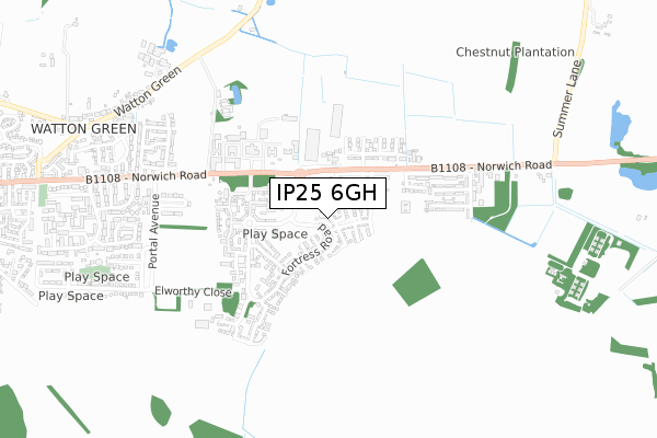 IP25 6GH map - small scale - OS Open Zoomstack (Ordnance Survey)