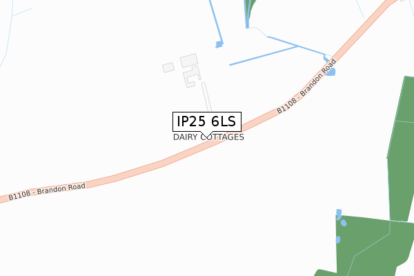 IP25 6LS map - large scale - OS Open Zoomstack (Ordnance Survey)