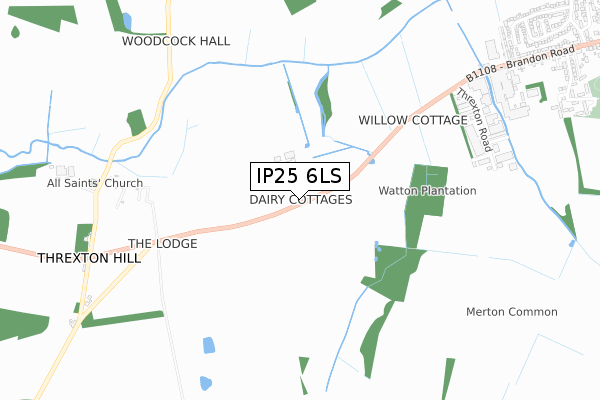 IP25 6LS map - small scale - OS Open Zoomstack (Ordnance Survey)