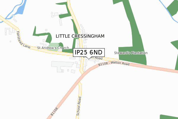 IP25 6ND map - large scale - OS Open Zoomstack (Ordnance Survey)