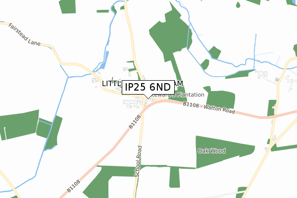 IP25 6ND map - small scale - OS Open Zoomstack (Ordnance Survey)