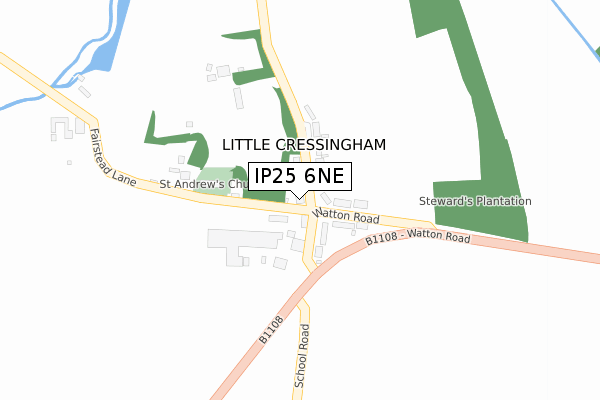 IP25 6NE map - large scale - OS Open Zoomstack (Ordnance Survey)