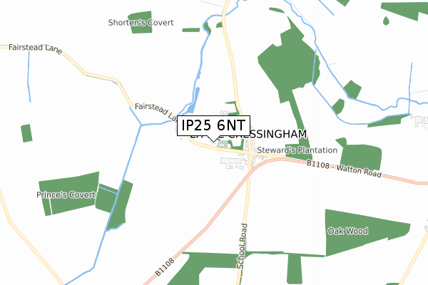 IP25 6NT map - small scale - OS Open Zoomstack (Ordnance Survey)