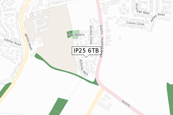 IP25 6TB map - large scale - OS Open Zoomstack (Ordnance Survey)