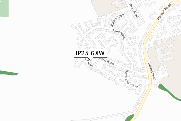 IP25 6XW map - large scale - OS Open Zoomstack (Ordnance Survey)