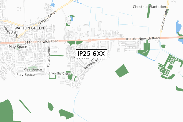 IP25 6XX map - small scale - OS Open Zoomstack (Ordnance Survey)