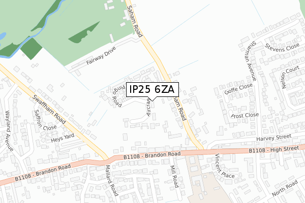 IP25 6ZA map - large scale - OS Open Zoomstack (Ordnance Survey)